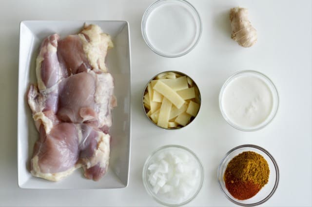 ingredients for coconut curry chicken