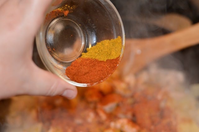 curry powder, ginger and paprika