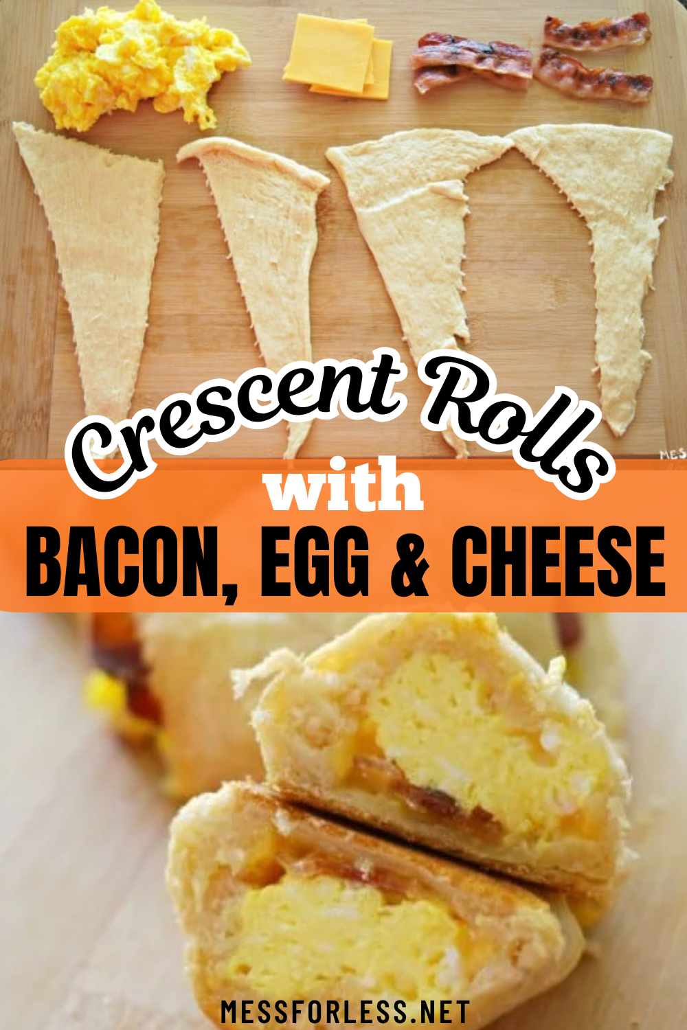 bacon egg and cheese crescent roll breakfast pin