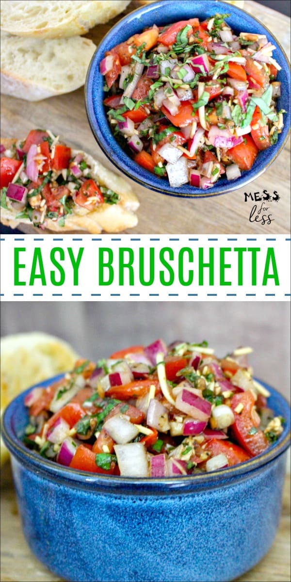 Are you looking for a quick party appetizer that is delicious and sure to please? Then look no further than this Easy Bruschetta Recipe, which comes together in just minutes.