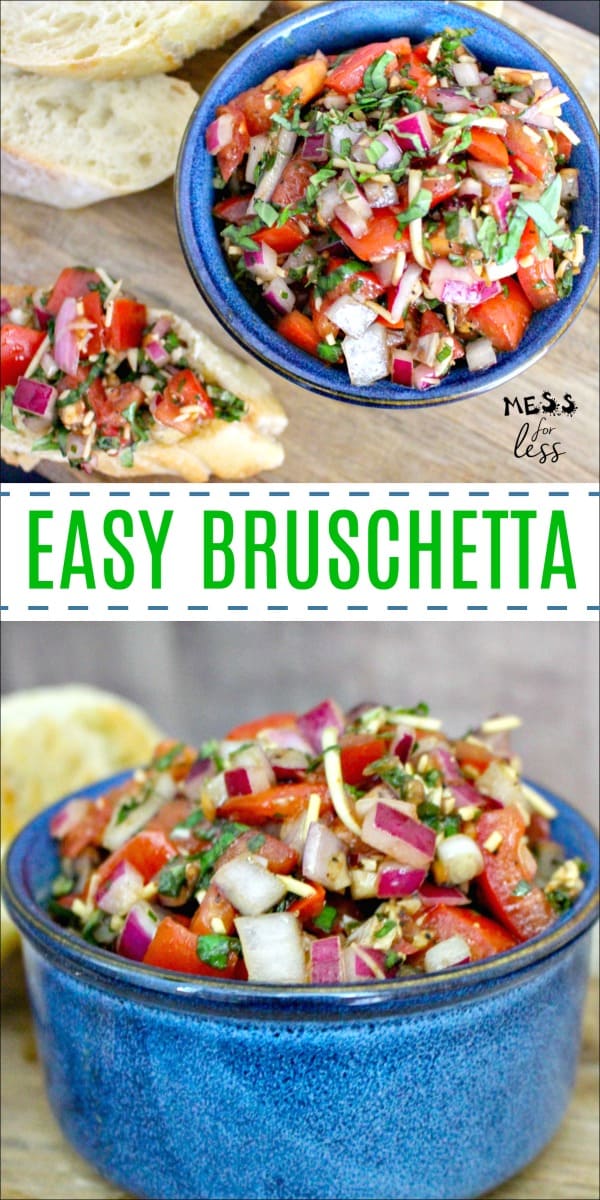 Are you looking for a quick party appetizer that is delicious and sure to please? Then look no further than this Easy Bruschetta Recipe, which comes together in just minutes. 