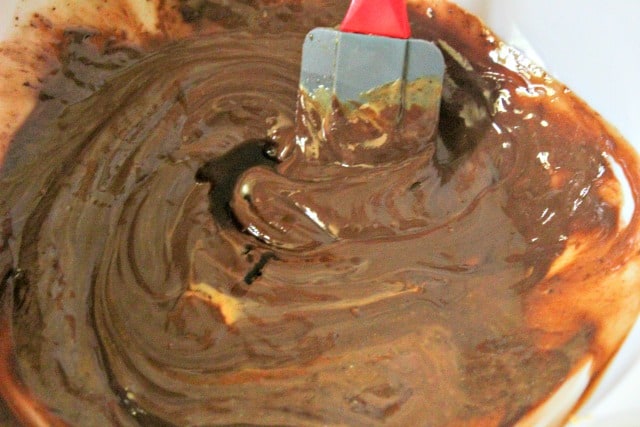melted chocolate and peanut butter