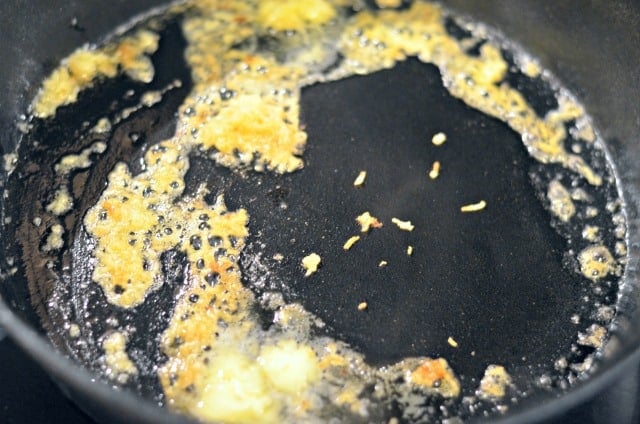 melting butter in a skillet