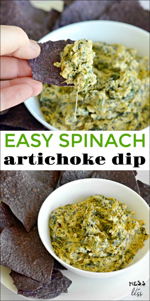Are you look for something easy to serve friends who come over to watch the game? This Spinach Artichoke Dip Recipe is it! This creamy, cheesy dip is always a crowd pleaser. 