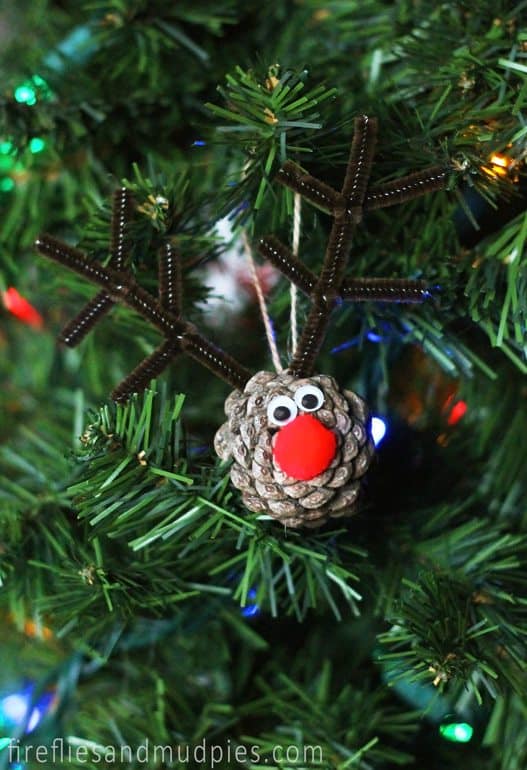 Pine Cone Rudolph Ornament 