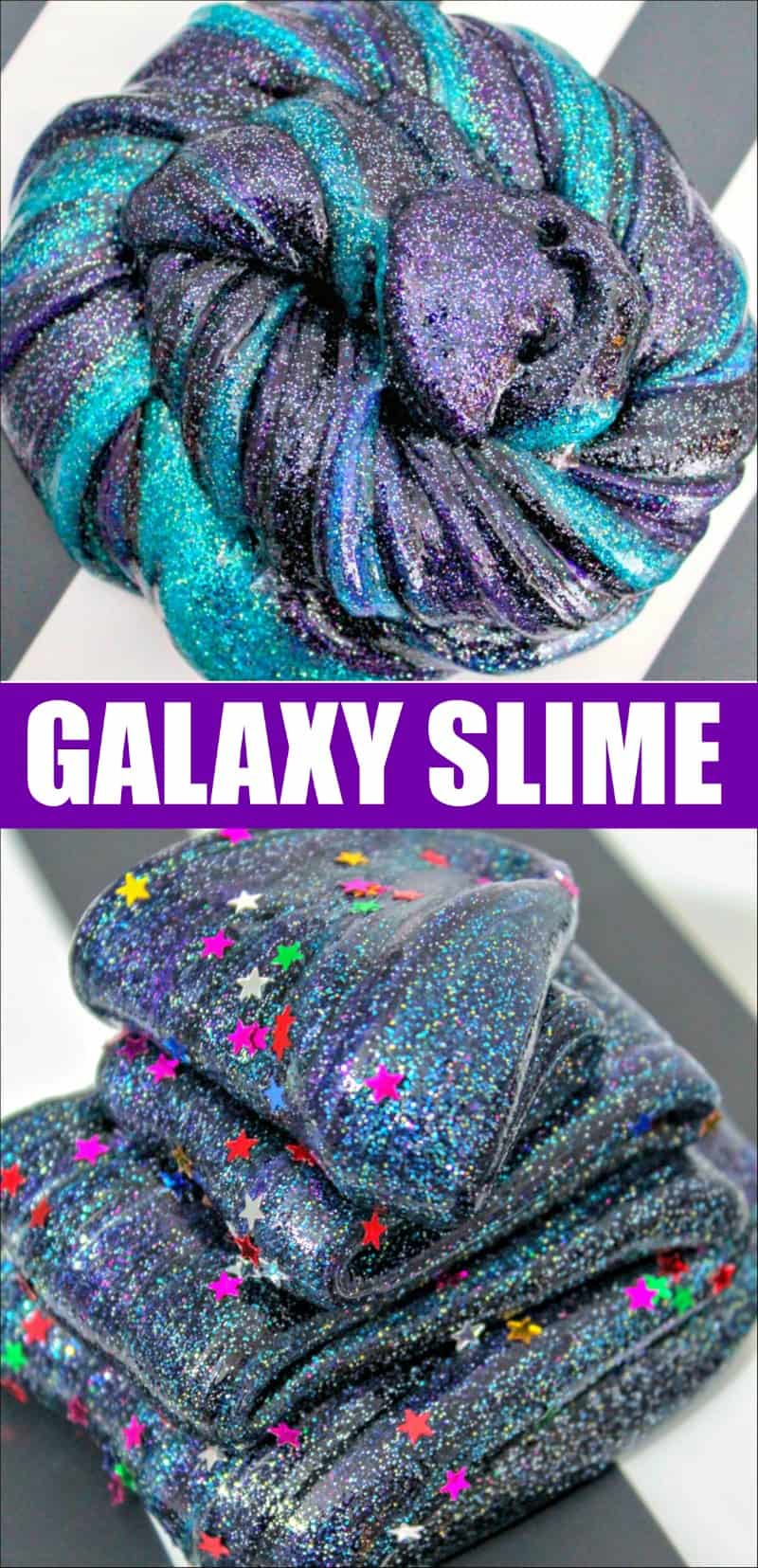 This Galaxy Slime Recipe may be my favorite slime recipe yet. It is just so pretty and colorful, and did I mention sparkly? If your kids are obsessed with slime, then this is one slime recipe you must try. 