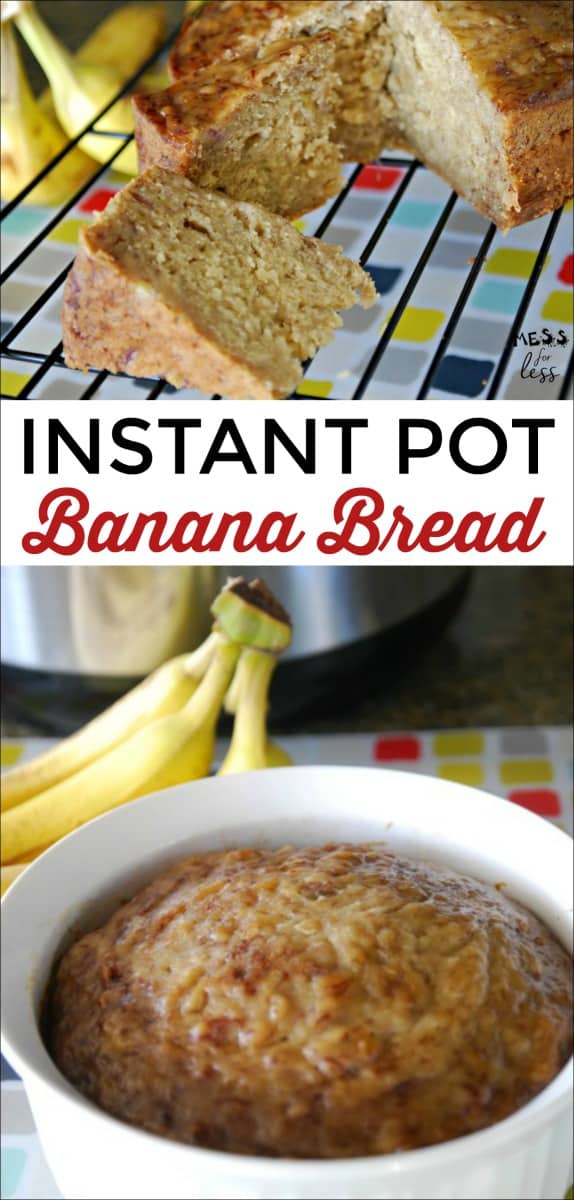 This Instant Pot Banana Bread is incredibly moist and delicious. It is a great way to use overripe bananas. You'll love Pressure Cooker banana bread! 