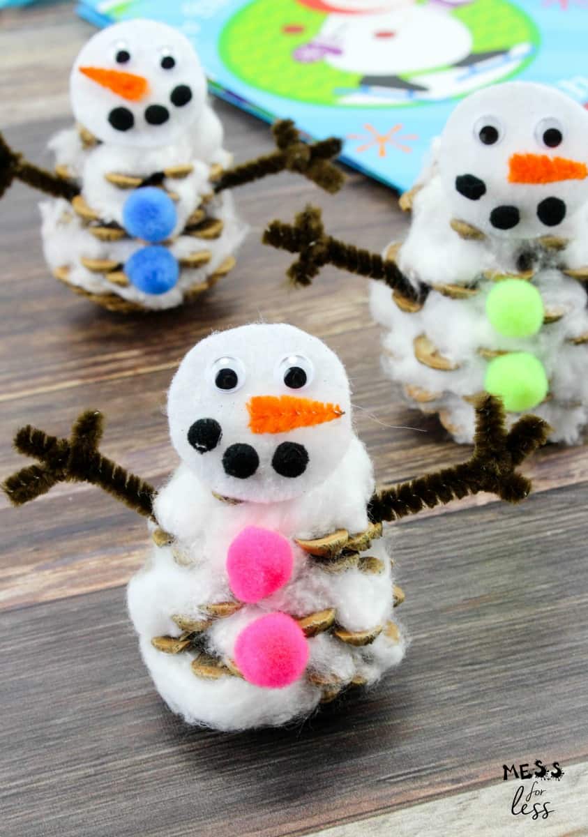 pinecone snowman craft