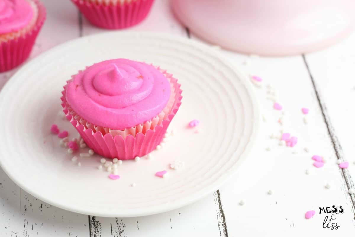 Valentine's Day Cupcakes Filled with Sprinkles