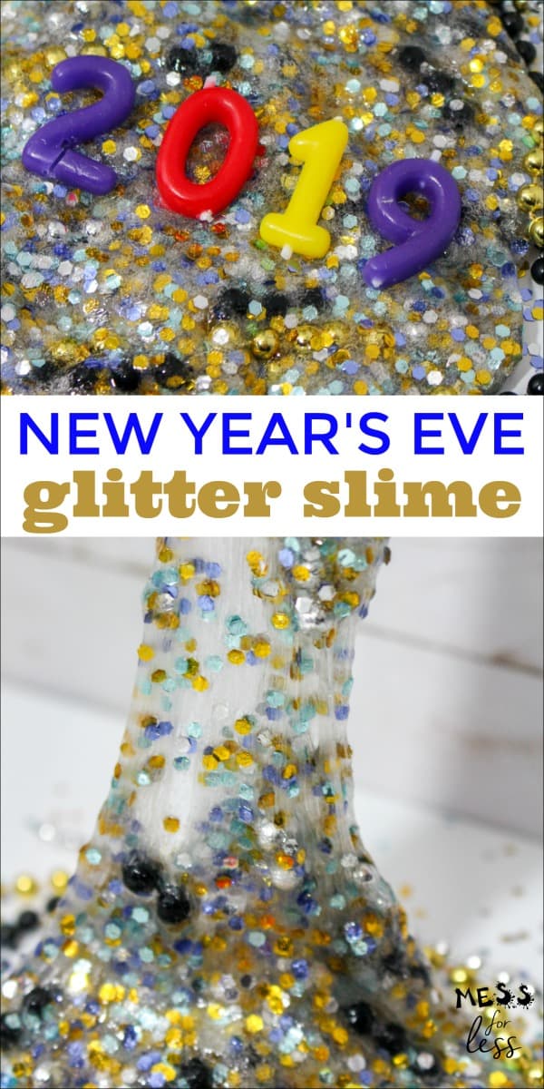 Is there any better way to ring in the new year than with slime? If you ask my kids, the answer is no. If your kids are as slime obsessed as mine are, they will love this simple slime recipe. Just a few special additions turn ordinary slime into New Year's Eve Slime. 