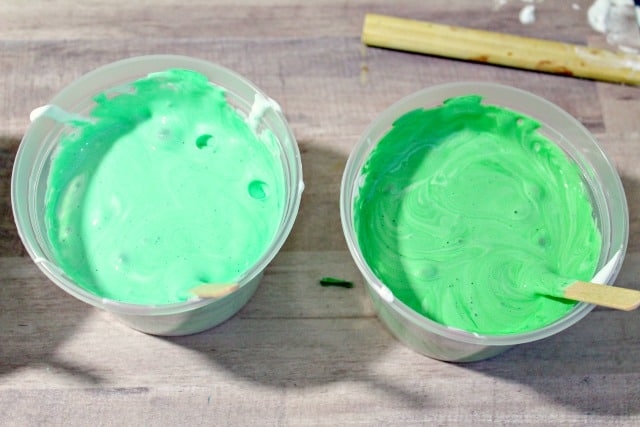 mixing green slime
