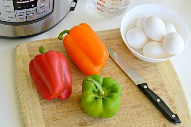 red green and orange peppers