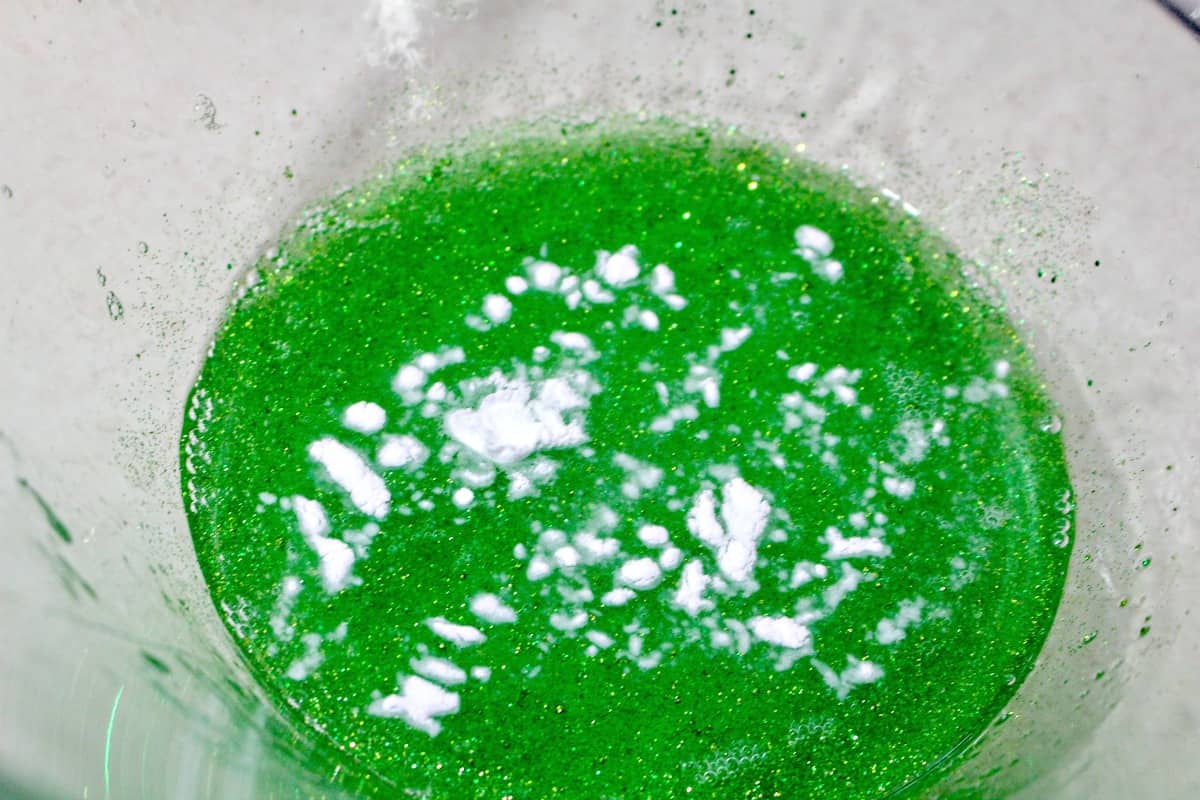 green glitter slime