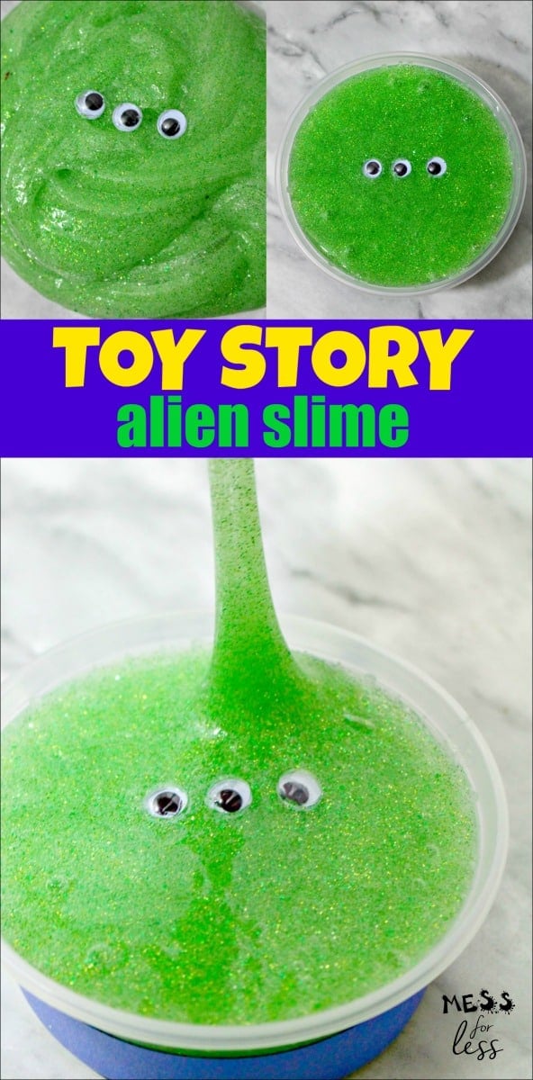 This Alien Toy Story Slime is super fun for kids to make and it is based on a beloved character from the series. It would be a great party favor for a Toy Story themed party.