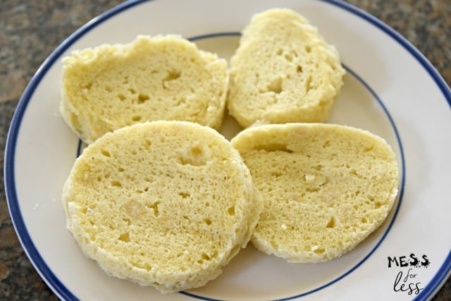 sliced keto bread on a white plate