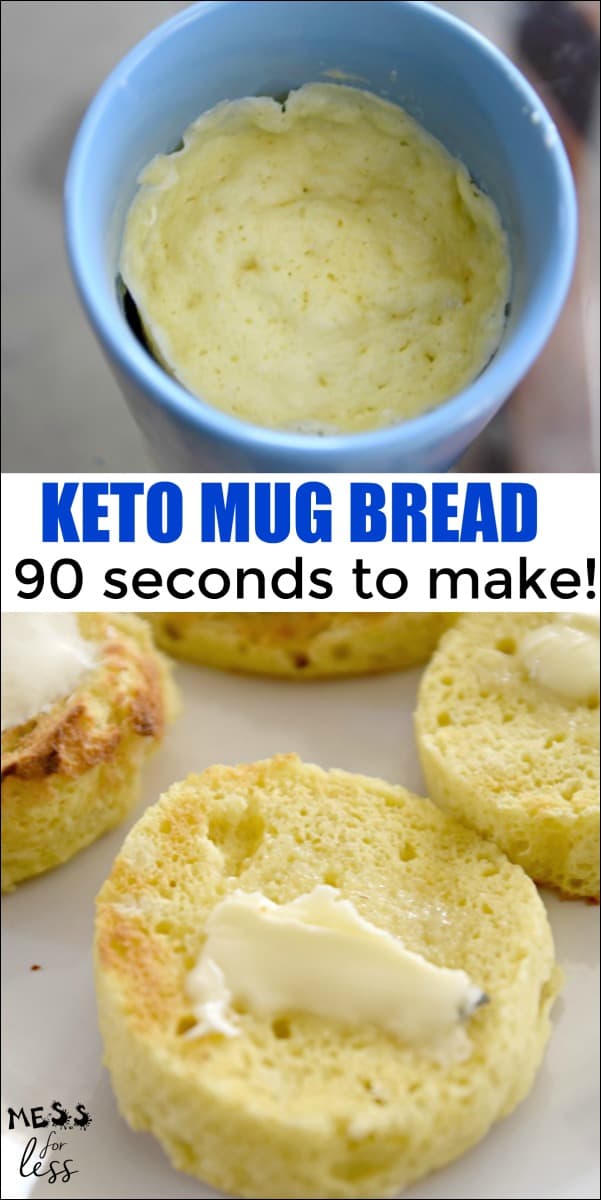 This Keto Bread in a Mug can be made with just a few ingredients and in under two minutes. It doesn't get much easier than that! Click to get the simple recipe.