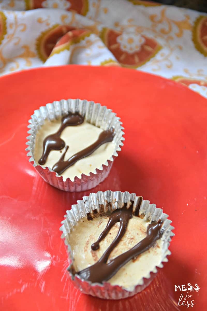 Weight Watchers Peanut Butter Cups with chocolate glaze on a red plate