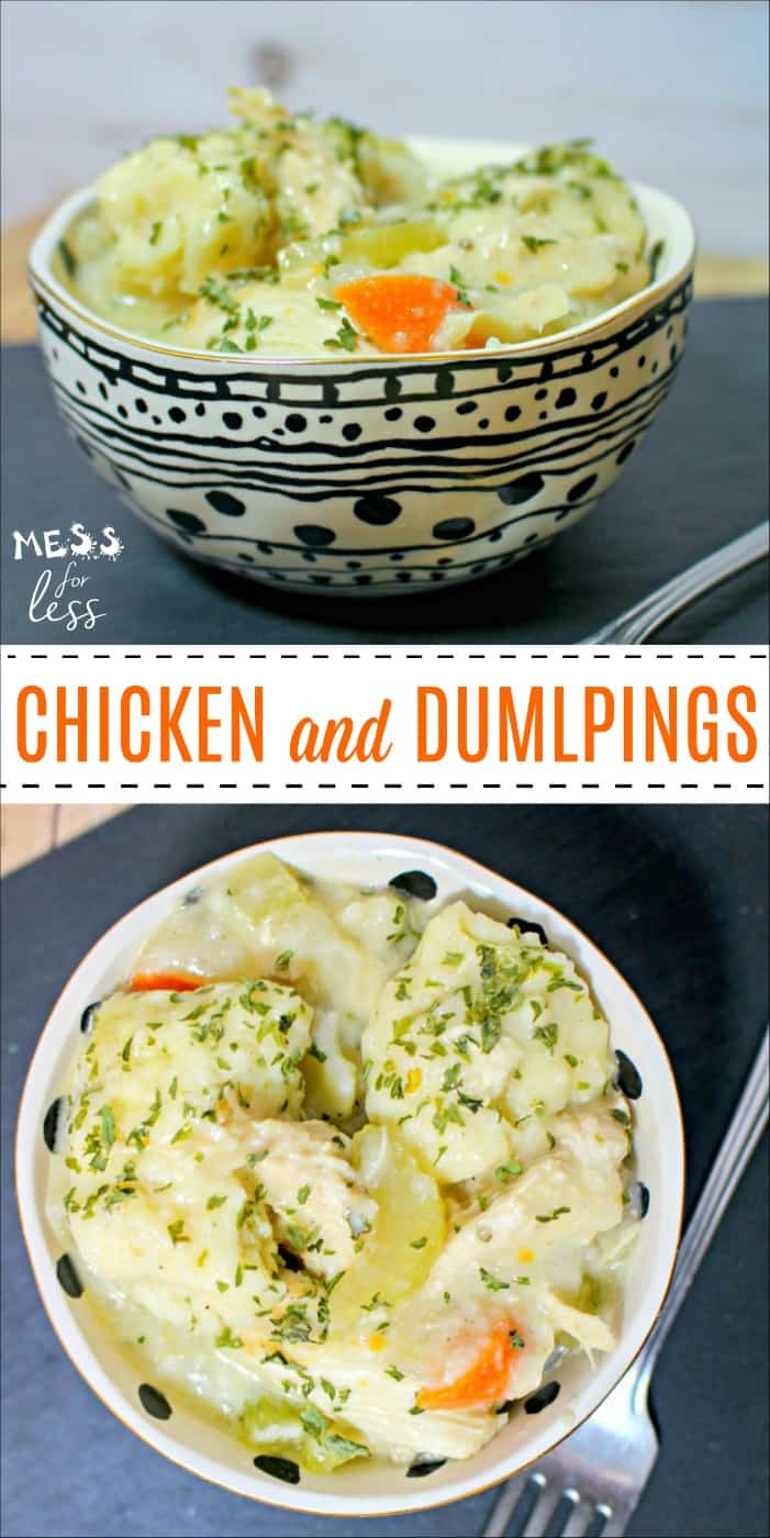 This Chicken and Dumplings Recipe is pure comfort food and is sure to become a favorite in your home. It combines the goodness of chicken soup with dumplings made from a biscuit type dough. 