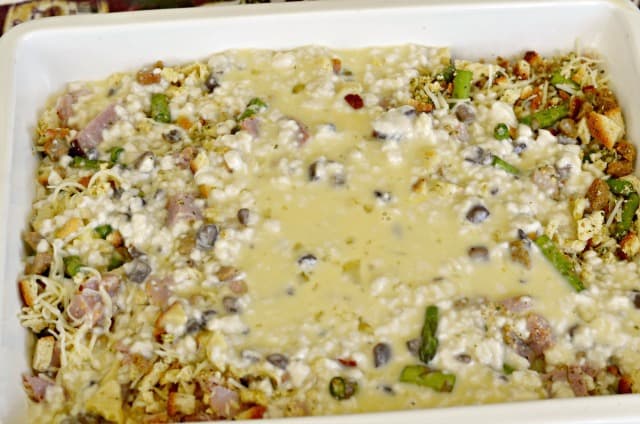 casserole before going into oven