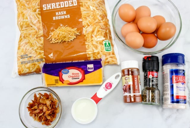 ingredients for hash brown egg muffins