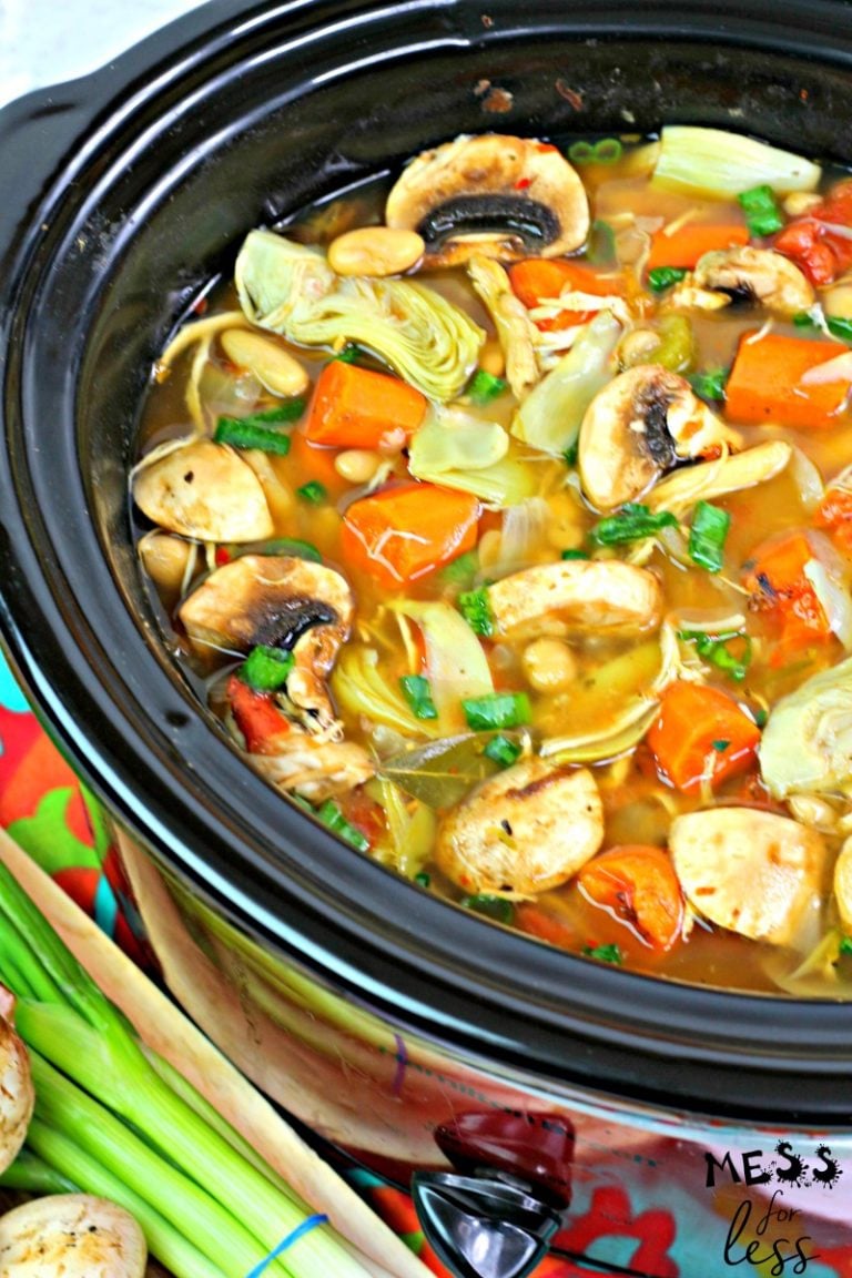 Crock Pot Chicken Soup - Mess for Less