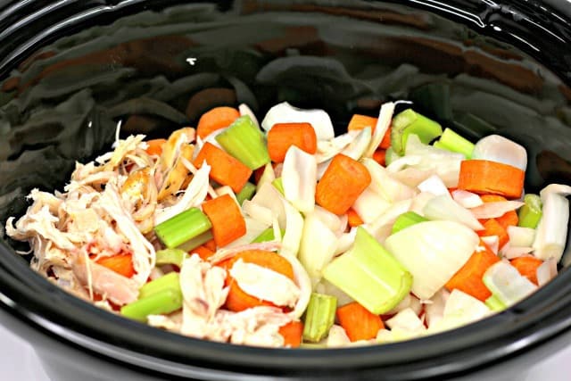 ingredients for chicken soup in the slow cooker