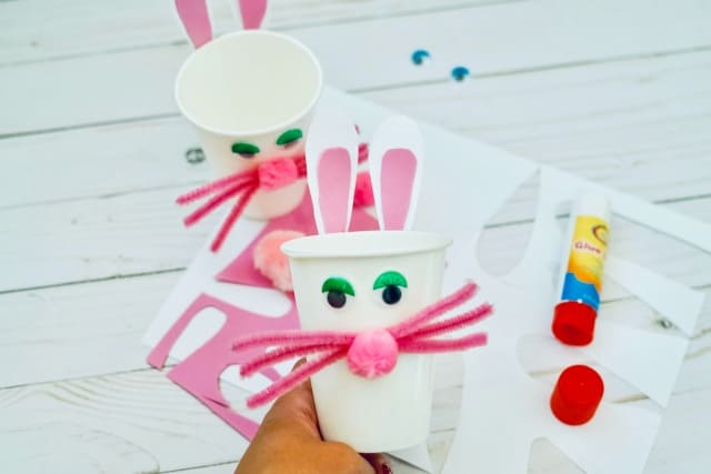 Easter bunny cup craft