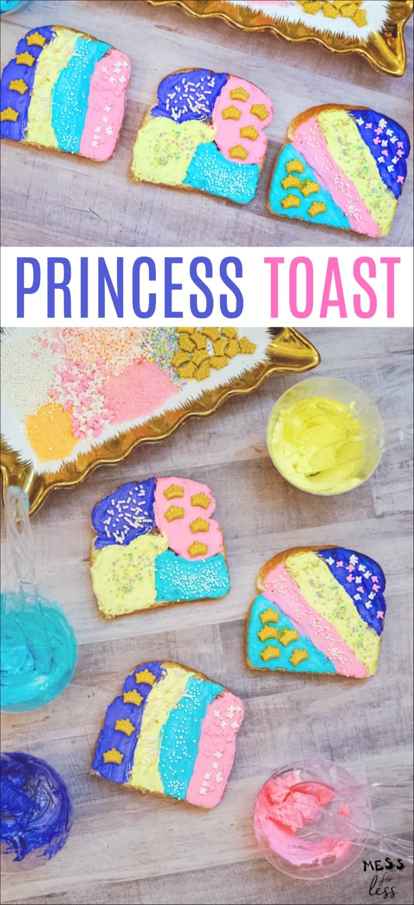 This Princess Toast would be wonderful to serve at a play date, and if you are having a princess party, this would perfect for the guests to make and eat!