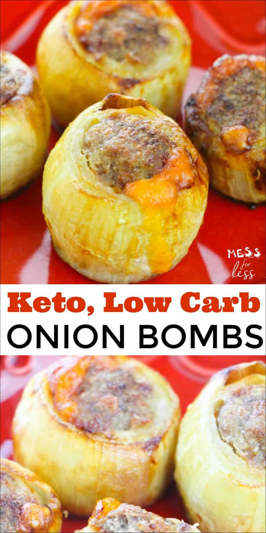 If you are on a Keto or low carb diet, then you may have heard of Keto Onion Bombs. The meat turns out perfectly cooked and cheesy, while the onions are crisp and full of flavor. #keto #lowcarb #ketorecipes #onionbombs #lowcarbrecipes