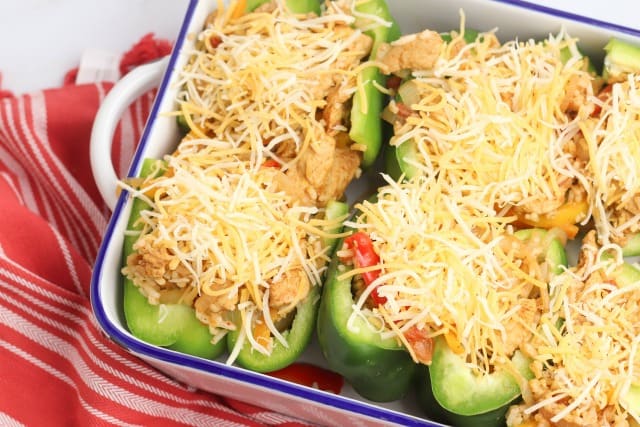 chicken stuffed peppers with cheese