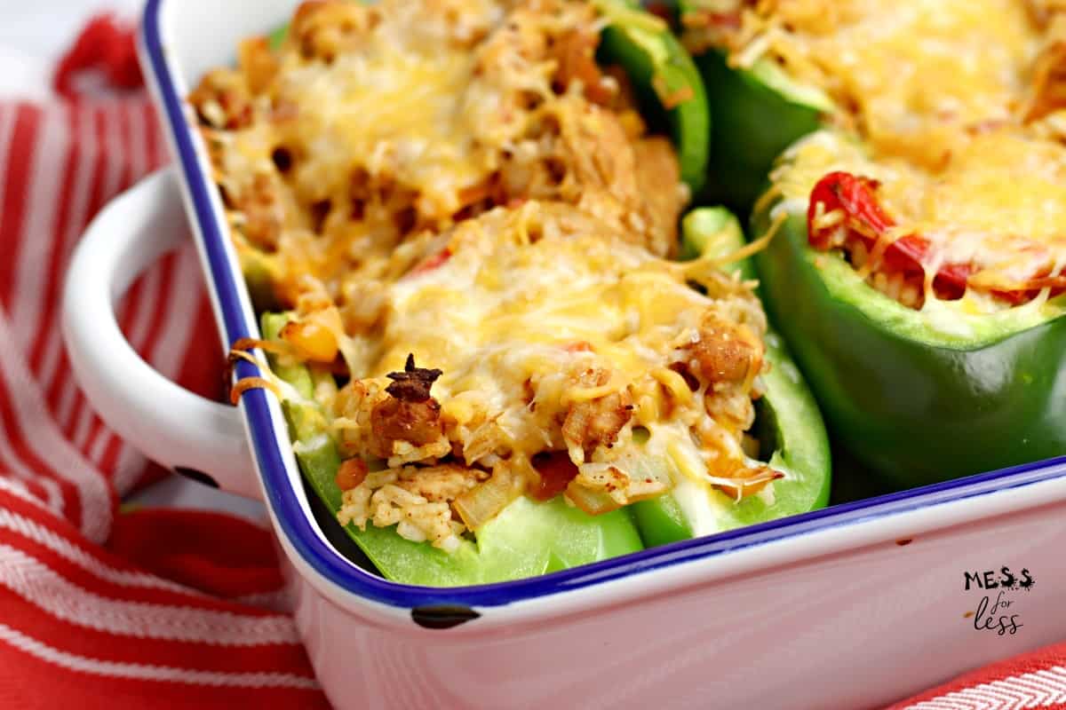 cheesy chicken stuffed peppers