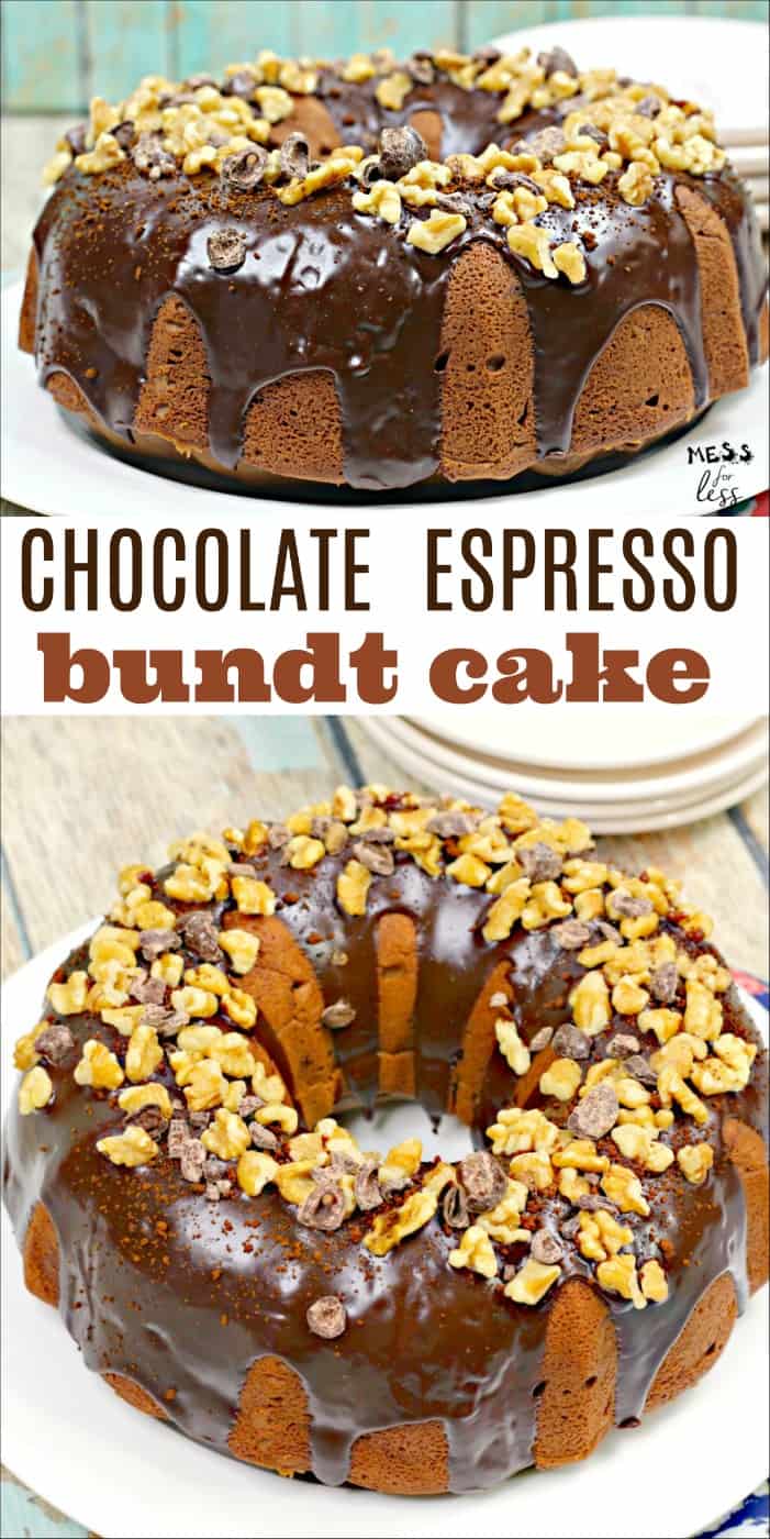 This Chocolate Espresso Bundt Cake is perfect for coffee lovers. You get all the goodness of the chocolate with the rich flavor of espresso. 