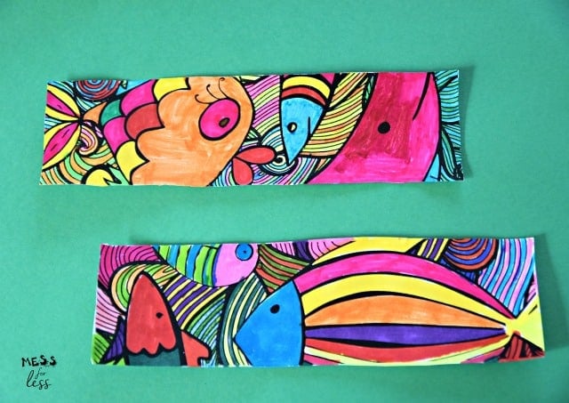 Free Fish Bookmarks to Color