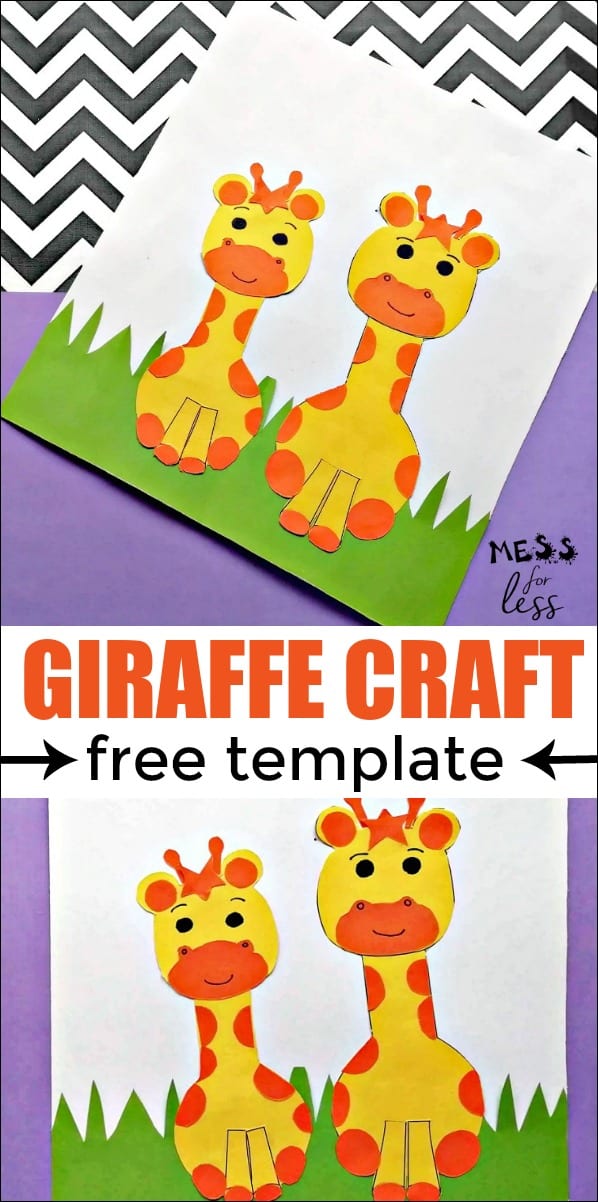 This giraffe craft for kids is perfect for your little giraffe lover. It is also fun for adults to do as well. I have included a free giraffe template so you can easily make this giraffe craft. 