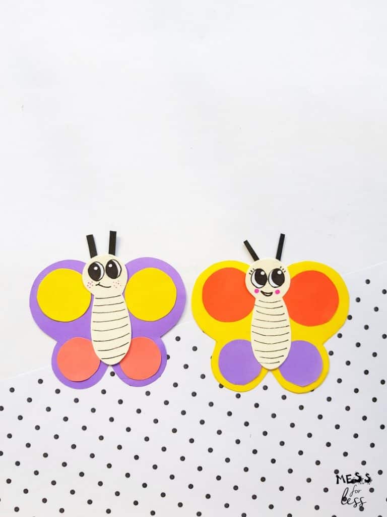 How to Make a Paper Butterfly - Easy Craft for Kids - Mess for Less