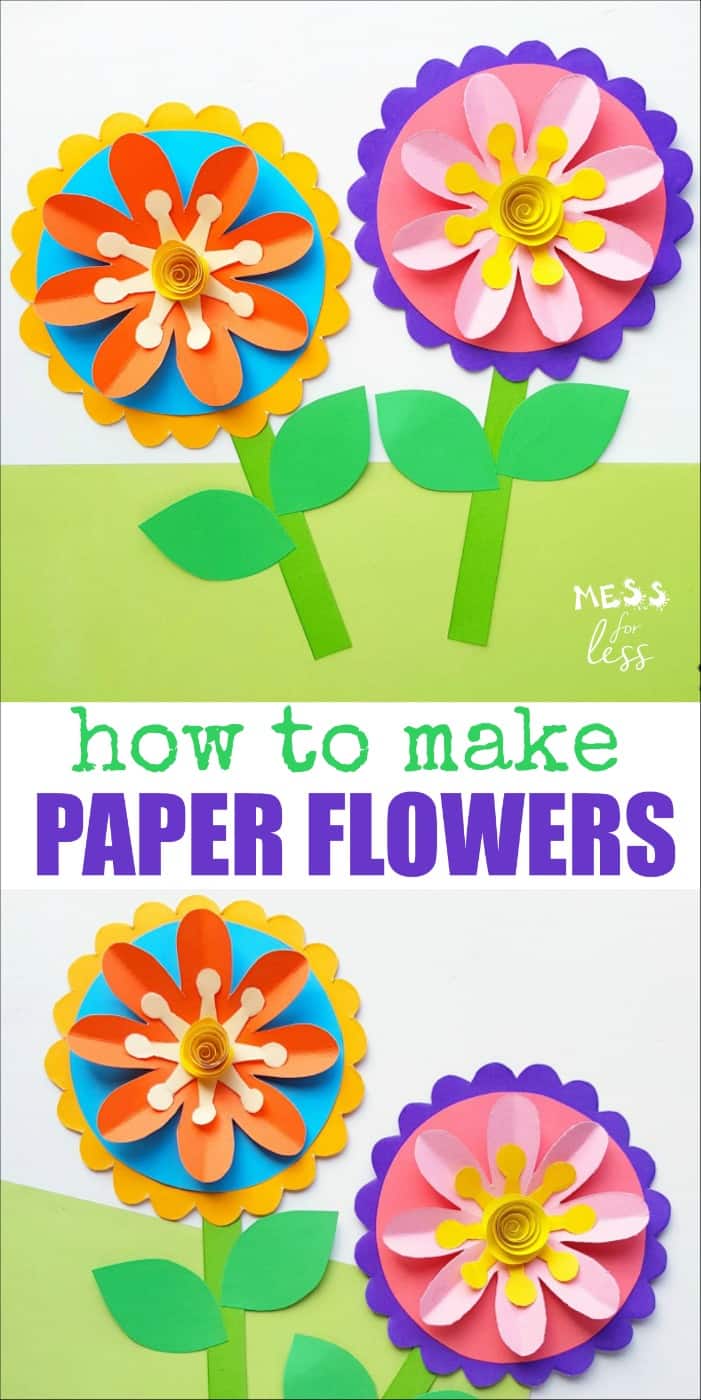 This Flower Craft Idea is easy to make with a template that you can download for free. Colorful and pretty, these flowers are perfect for kids to create.