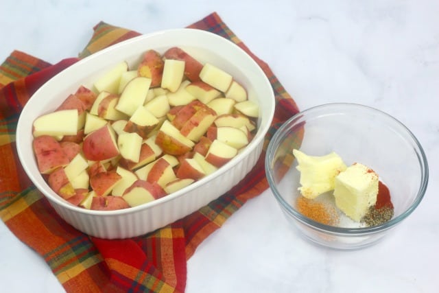 potatoes in a casserole bowl