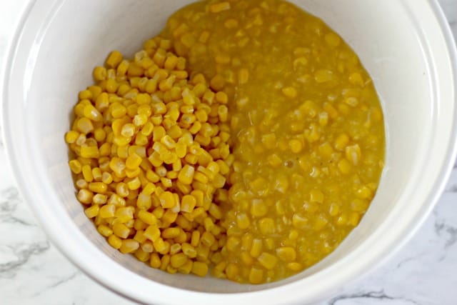 corn and creamed corn in a bowl