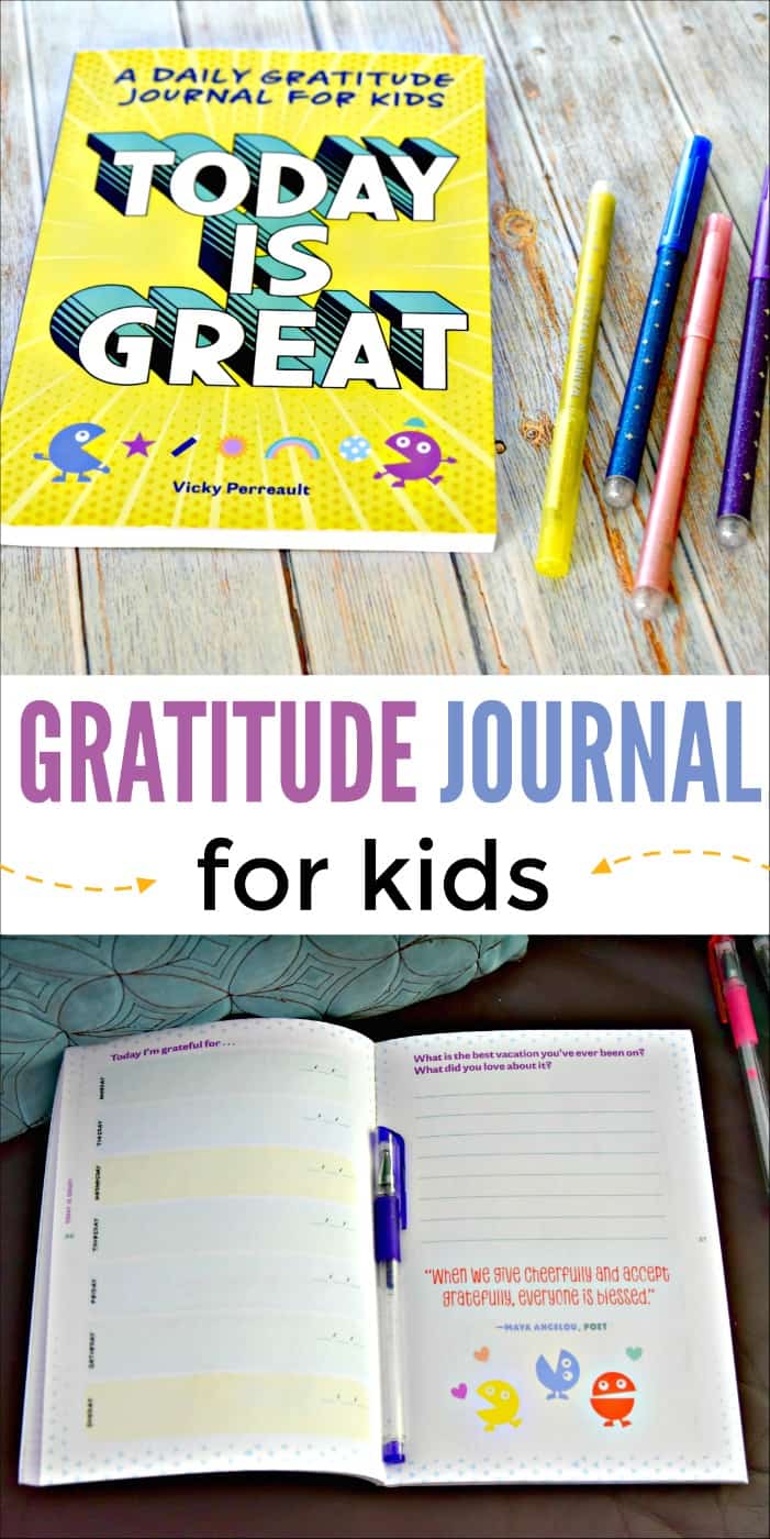 Today is Great is a gratitude journal for kids. It inspires kids by giving them a place to write down what they are grateful for each day. It also includes gratitude challenges that allow kids to do something nice for someone.