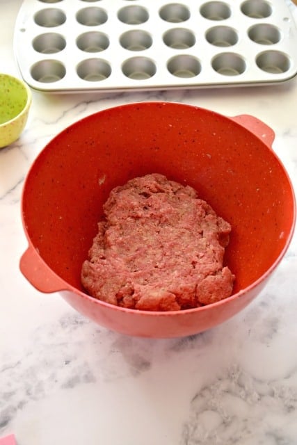 meatball ingredients in a bowl