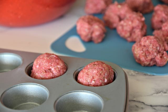 meatballs in a muffin tin