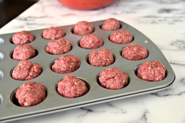 meatballs in a muffin tin