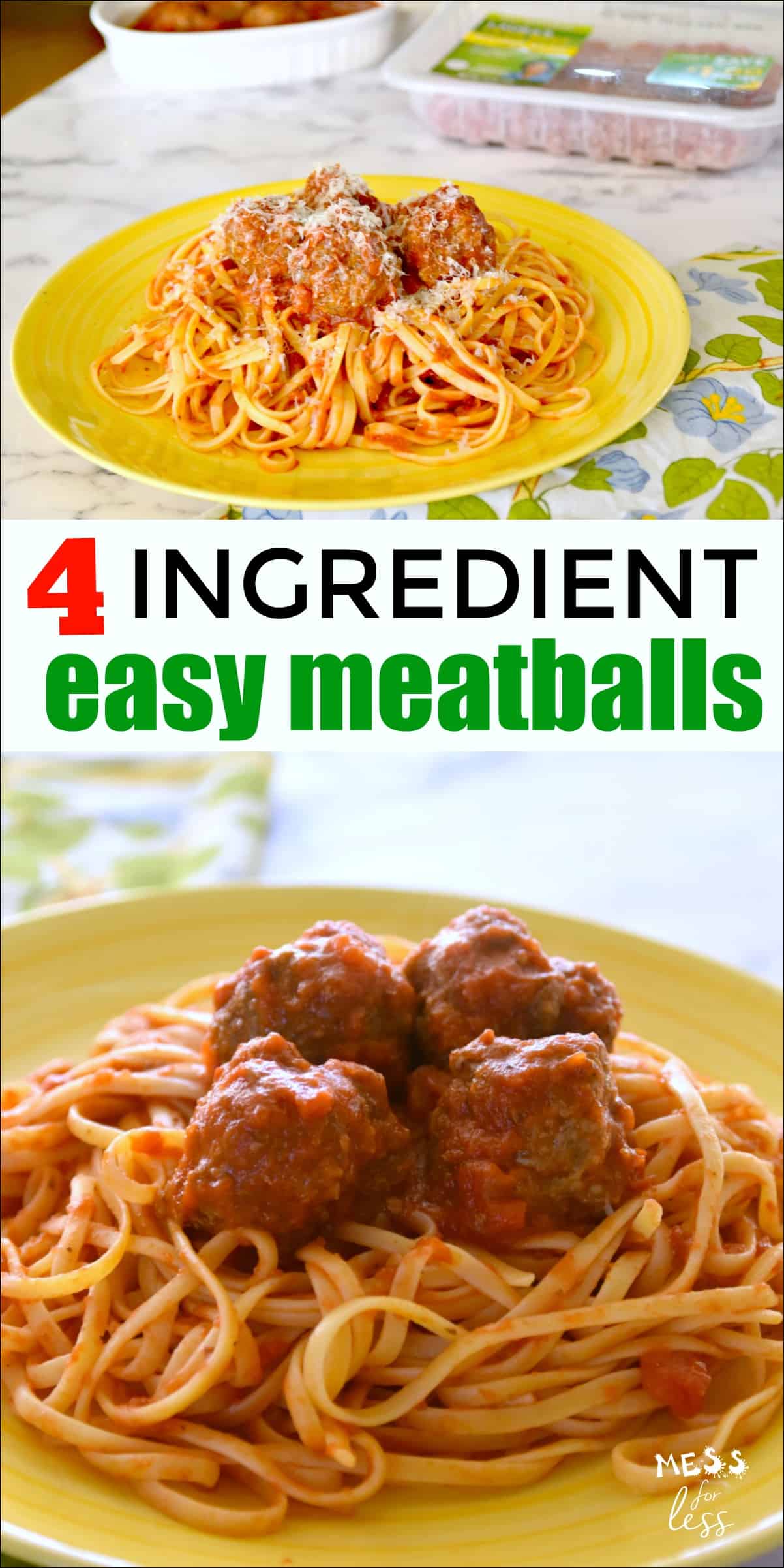 4 Ingredient Easy Meatballs Mess For Less