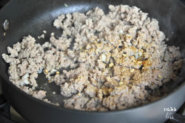 ground turkey in a pan