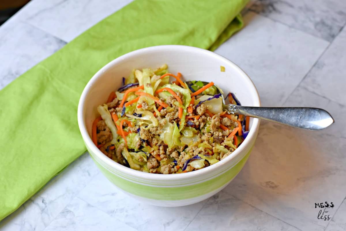 low carb egg roll in a bowl