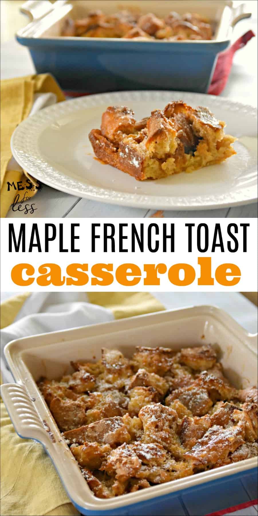 if you are looking for an easy recipe for a delicious breakfast that the whole family will love, whether it's the holiday season or any day of the week, you must try this Maple French Toast Casserole.