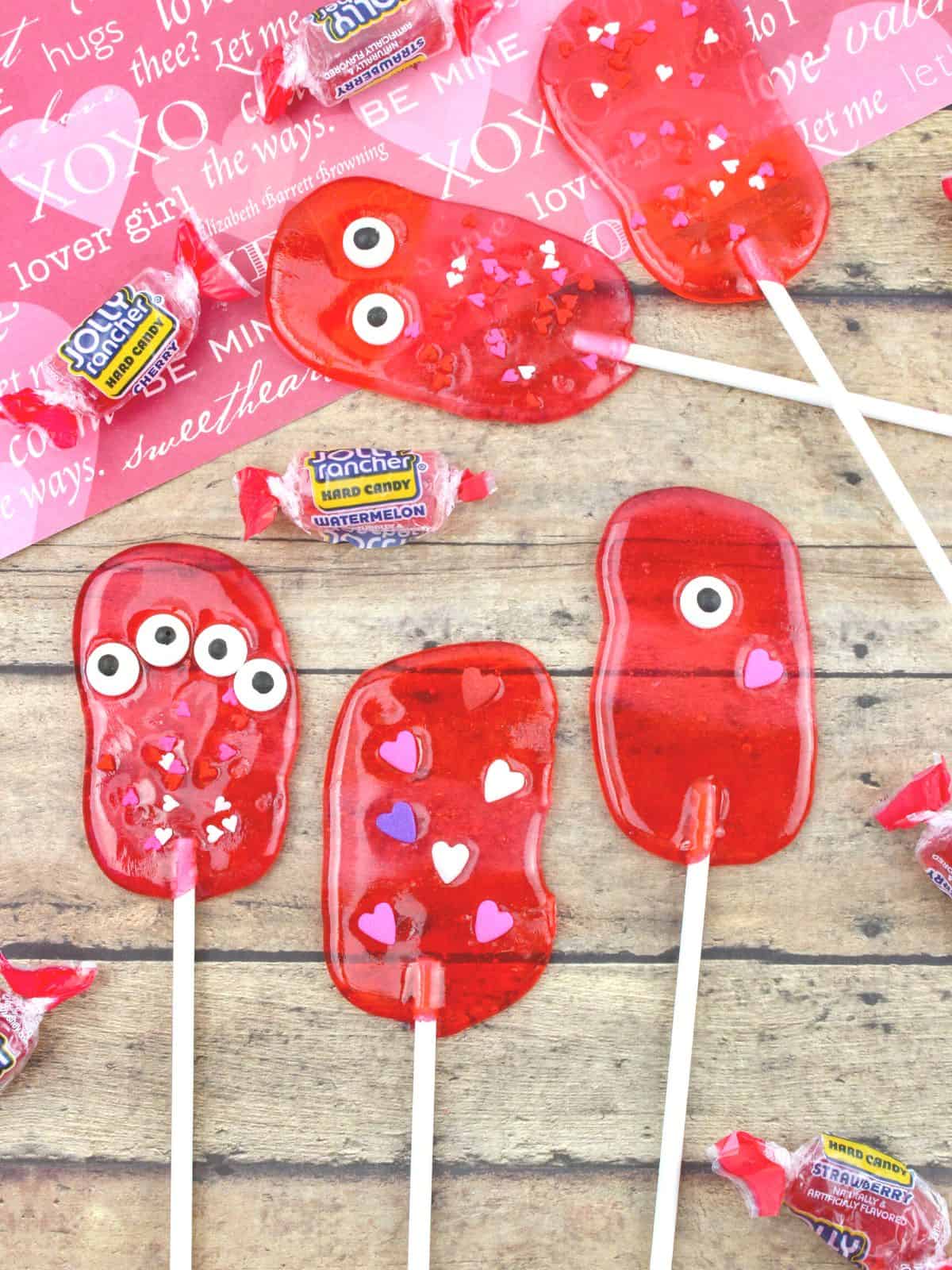 Monster Lollipops for Valentine's Day