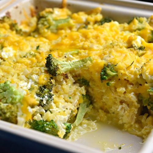 Keto Chicken Broccoli Casserole with Cauliflower - Mess for Less