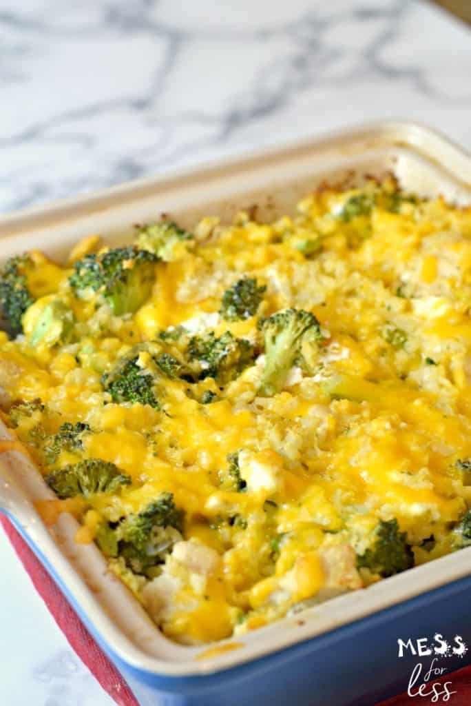 Keto Chicken Broccoli Casserole with Cauliflower Mess for Less