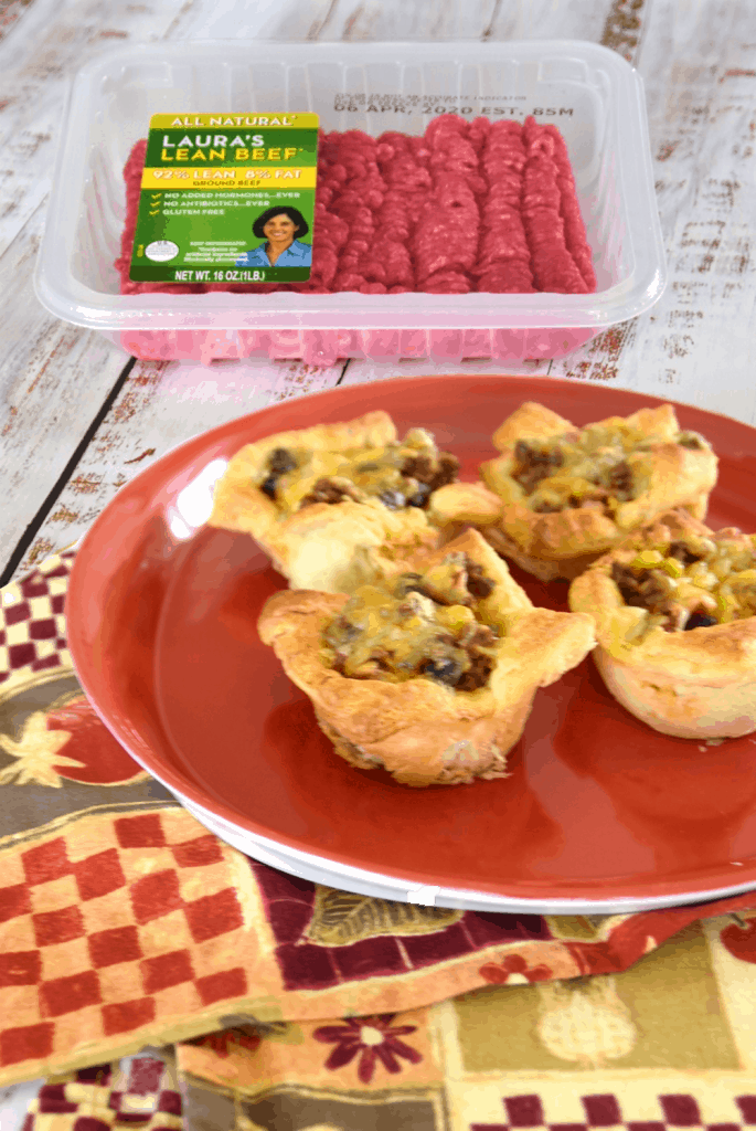 cheesy beef taco crescent cups and ground beef